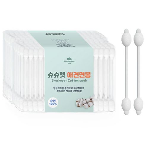 상품 이미지: 슈슈펫 반려동물 전용 애견면봉, 2개, 100개입