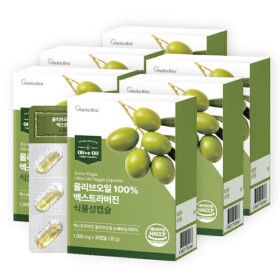 상품 이미지: 올리브오일 100% 엑스트라버진 식물성 캡슐 30캡슐 6박스 저온압착 올리브 캡슐