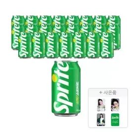 상품 이미지: [코카콜라] 스프라이트 350ml, 24개 + 증정(카리나 포토카드 2026, 주문시 100% 증정)