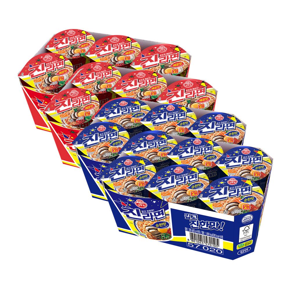 상품 이미지: [슈퍼적립] [12+12] 오뚜기 컵라면 소컵 진라면 매운맛/진라면순한맛/열라면 외 7종