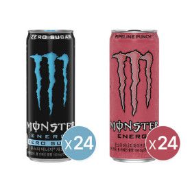 상품 이미지: (현대홈쇼핑)몬스터 에너지 제로슈거 355ml 캔 24개+몬스터 에너지 파이프라인펀치 355ml 캔 24개