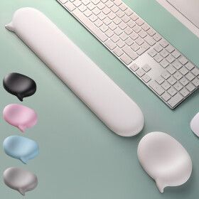 상품 이미지: CURTYS 챗 버블 키보드 손목받침대 마우스 손목받침대 세트 팜레스트 실리콘 생활방수 5가지색상