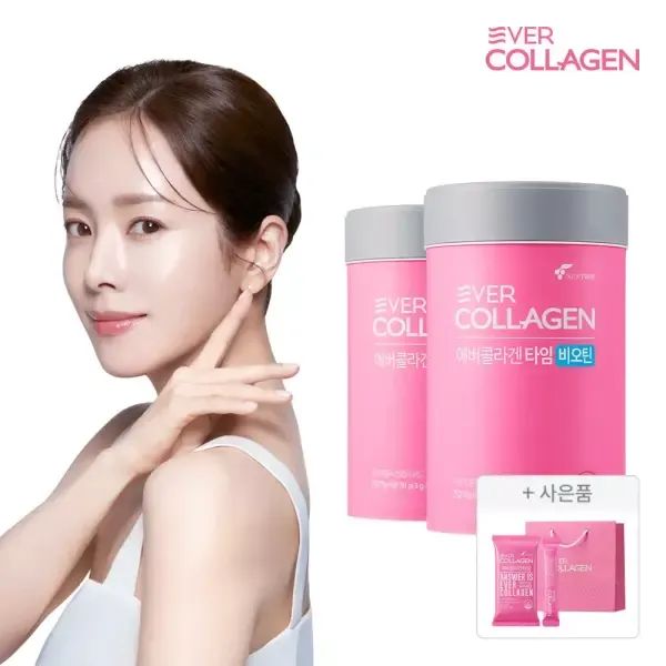 상품 이미지: 에버콜라겐 타임비오틴 30포, 2개+증정(에버콜라겐 타임 10일분, 2개+쇼핑백)