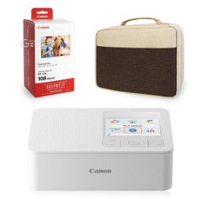 상품 이미지: 정품 포토프린터 셀피 CP1500화이트 + 108매 인화지 + 가젠파우치 가방