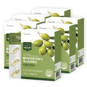 상품 이미지: 올리브오일 100% 엑스트라버진 식물성 캡슐 30캡슐 6박스 저온압착 올리브 캡슐