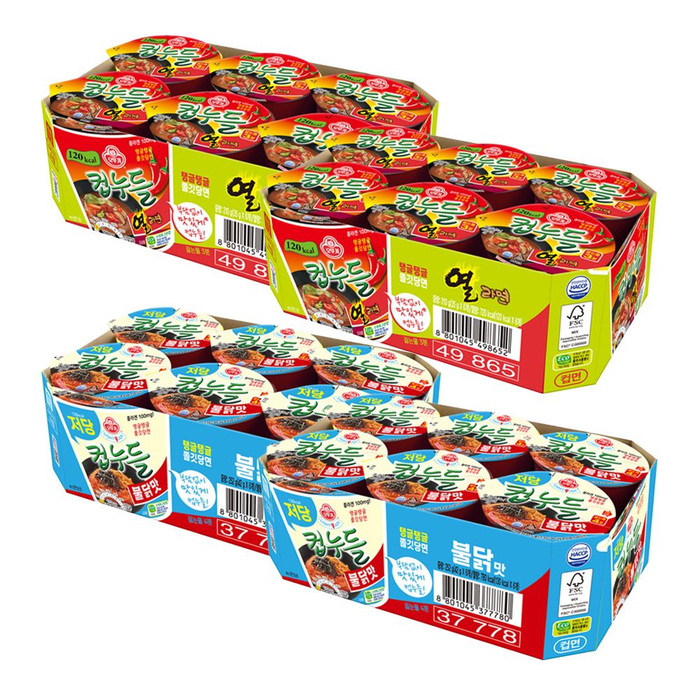 상품 이미지: [슈퍼적립] [NEW] [12+12] 오뚜기 컵누들 12개 2가지 맛 선택 (열라면 저당불닭맛 매콤 우동 참깨라면 외)