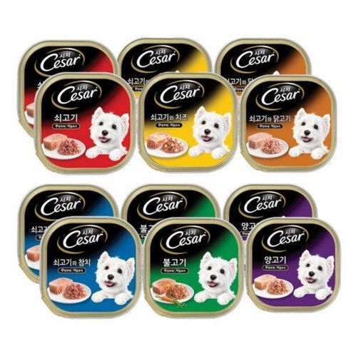 상품 이미지: 시저 1세 이상 강아지 버라이어티팩 주식캔