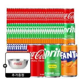 상품 이미지: 코카콜라+스프라이트+환타 190ml 90캔 (각 30캔) +(증정)코카콜라 믹싱볼