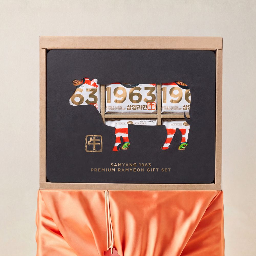 상품 이미지: 삼양식품 삼양1963 설선물세트 (선물박스, 보자기 포장) 131g, 12개 / 프리미엄 삼양라면 우지라면
