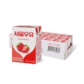 상품 이미지: 서울우유 딸기 멸균우유 200ml x 24입 (1박스) 딸기우유/멸균우유