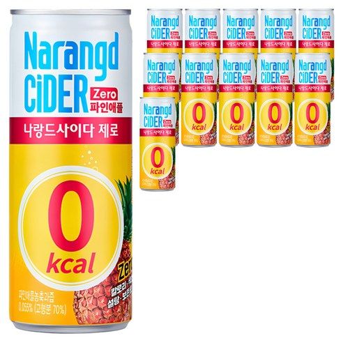 상품 이미지: 나랑드사이다 제로 파인애플, 245ml, 12개