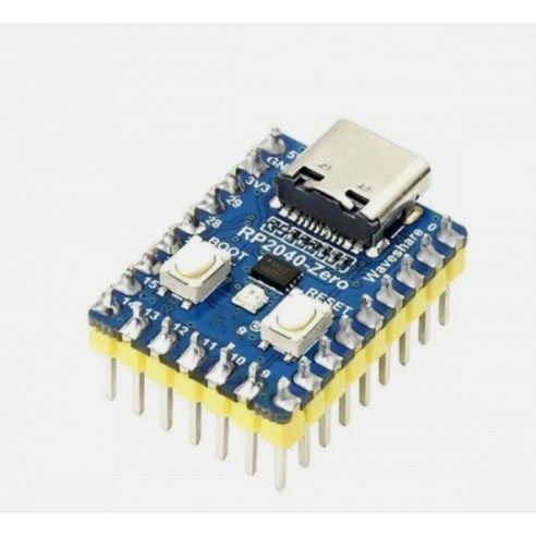 상품 이미지: RP2040-Zero 개발보드 (핀헤더 납땜 완료형) - 듀얼코어 Cortex-M0+ / USB Type-C / 2MB Flash / GPIO 29핀