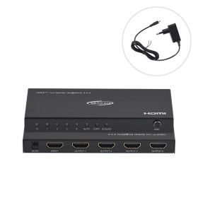 상품 이미지: 고급형 EDID 4K 60Hz HDMI분배기 4포트 모니터 TV 연결 4:1 컴퓨터 영상 스플리터 확장 듀얼 동시화면