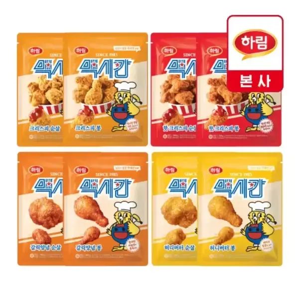 상품 이미지: [맥시칸] 치킨 4종 순살/봉 (크리스피, 핫크리스피, 허니버터, 갈릭양념) [4팩]