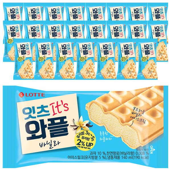 상품 이미지: [슈팅냉동] 롯데웰푸드 아이스크림 와플 바닐라 140ml, 24개