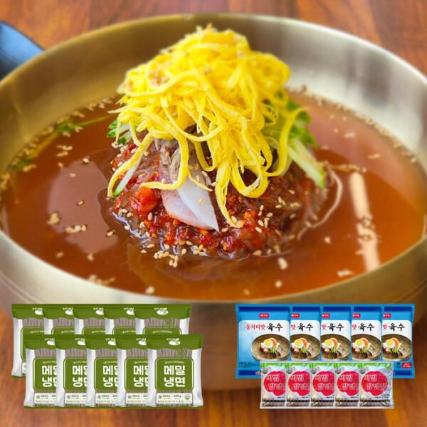 상품 이미지: 자연맘스토리 메밀 물비빔냉면 10인분 1세트 (면1인분10개+육수5개+비빔장5개)
