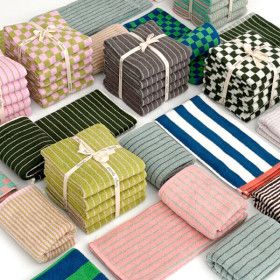 상품 이미지: (20%+15%) 테리파머 유럽형 고중량 200g 스트라이프 호텔수건 5장 선염 수건 세트 타월 타올 세면 목욕