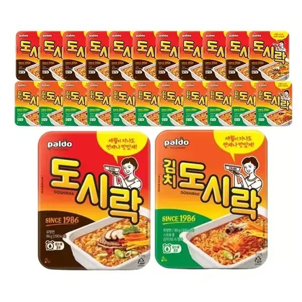 상품 이미지: 팔도 김치도시락, 86g, 12개 + 도시락, 86g, 12개