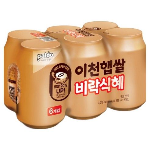 상품 이미지: 팔도 이천햅쌀 비락식혜, 335ml, 6개