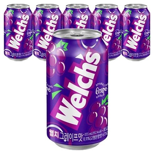 상품 이미지: 웰치스 그레이프맛, 355ml, 6개