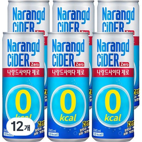 상품 이미지: 나랑드사이다 제로, 245ml, 12개