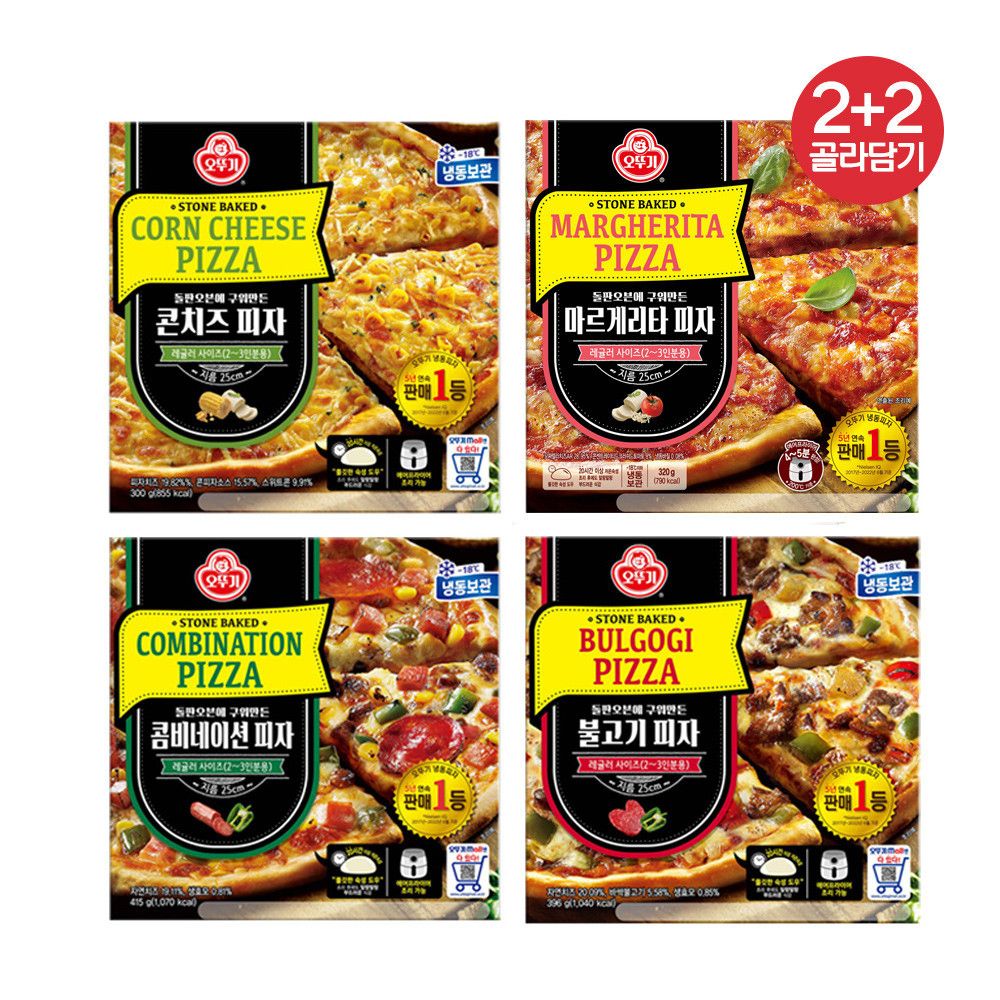 상품 이미지: [슈퍼적립] [2+2] 오뚜기 피자 콤비네이션/불고기/마르게리타/콘치즈/치즈크러스트/콘크러스트/고구마크러스트
