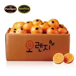 상품 이미지: [품질보장]썬키스트&퓨어스펙 고당도 블랙라벨 오렌지 중소과 15과 (2세트 3과증정)