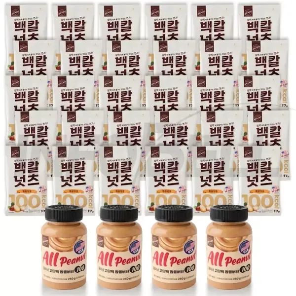 상품 이미지: 올피넛 고단백 땅콩버터 100 설탕 무첨가 무가당 무설탕 땅콩 피넛 잼 쨈 버터 땅콩버터 4통+백칼넛츠 30봉