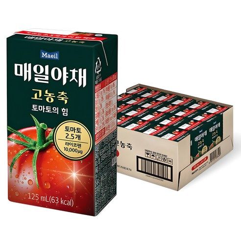 상품 이미지: 매일야채 고농축 토마토의 힘, 125ml, 24개