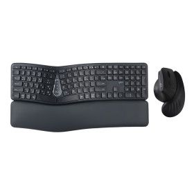 상품 이미지: 지클릭커 오피스프로 EMK350 무선 버티컬 인체공학 블루투스 키보드 마우스 세트 블랙