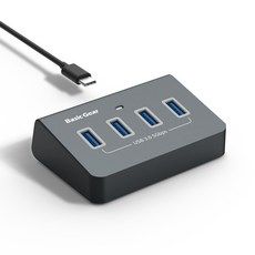 상품 이미지: 베이직기어 4포트 무전원 USB 3.0 허브 1.5m, 스페이스 그레이, 1개