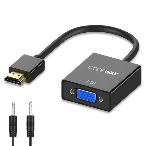 상품 이미지: 코드웨이 HDMI to VGA 오디오 지원 컨버터 16cm