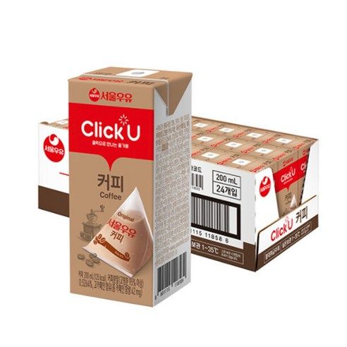 상품 이미지: 클릭유 커피우유, 200ml, 24개