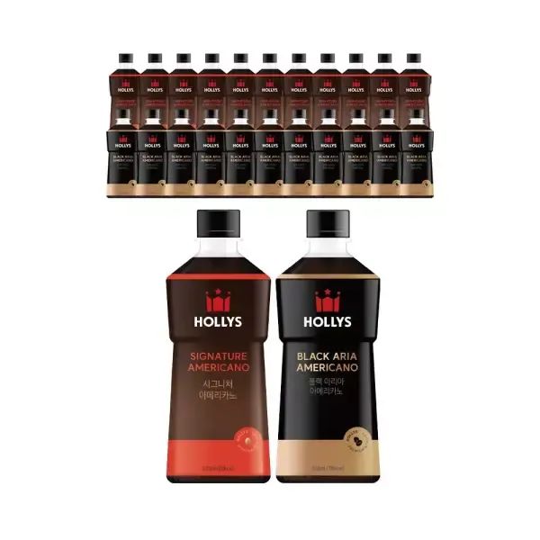 상품 이미지: 할리스 시그니처 아메리카노 550ml, 6입, 2개+블랙아리아 아메리카노 550ml, 6입, 2개 (총 24개)