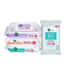 상품 이미지: 그린핑거 엠보싱/유아용품 소독티슈 캡형 10팩 모음전