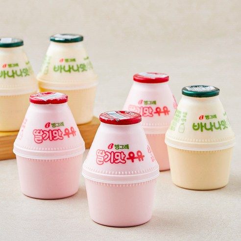 상품 이미지: 바나나맛우유 240ml x 3개입 + 딸기맛우유 240ml x 3개입 세트, 1.44L, 1세트