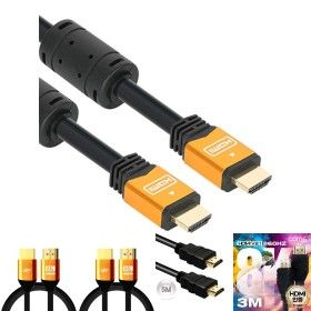 상품 이미지: UHD 8K HDMI2.0 케이블 2m 골드 메탈 3DTV PC 노트북/HDMI 가정용 다용도 오피스 사무실 모니터 연결 선