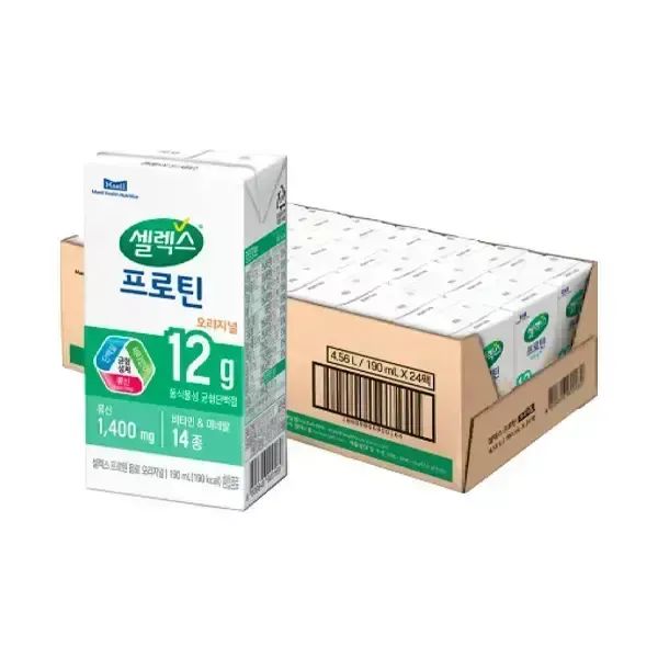 상품 이미지: 셀렉스 프로틴 음료 오리지널 팩 190ml, 24개