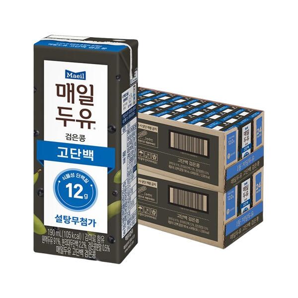 상품 이미지: 매일두유 검은콩 고단백 190ml, 48개