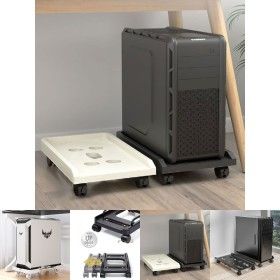 상품 이미지: (블랙) 컴퓨터 본체 받침대/데스크탑/선반/다이/PC/바퀴/달린/거치대/QHSCPQKECLAEO/바침대