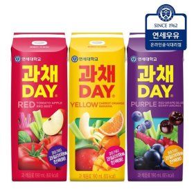 상품 이미지: (기타)연세유업 과채데이 과채음료 퍼플 24팩+옐로우 24팩+레드 24팩(총72팩)