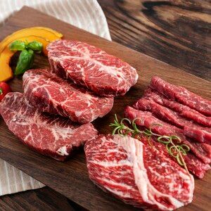 상품 이미지: 냉장 미국산 초이스등급 LA갈비 소고기 갈비살 살치살 우삼겹 부채살 1kg 소고기 모듬세트