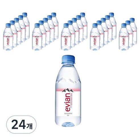 상품 이미지: 에비앙 천연광천수 생수, 330ml, 24개