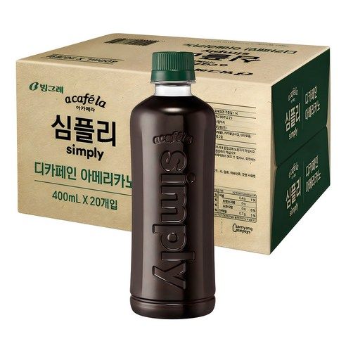 상품 이미지: 아카페라 심플리 디카페인 아메리카노 무라벨, 400ml, 20개