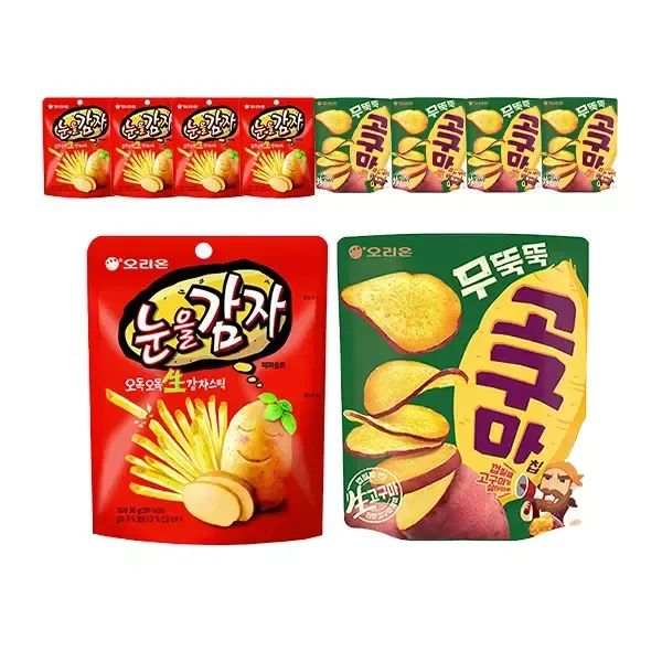 상품 이미지: 오리온 무뚝뚝 고구마칩 56g,+ 눈을감자 56g  각5개 (총10개)