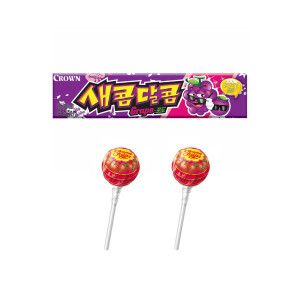 상품 이미지: (GS25) 크라운)새콤달콤(포도)500+퍼페티)츄파춥스 2개