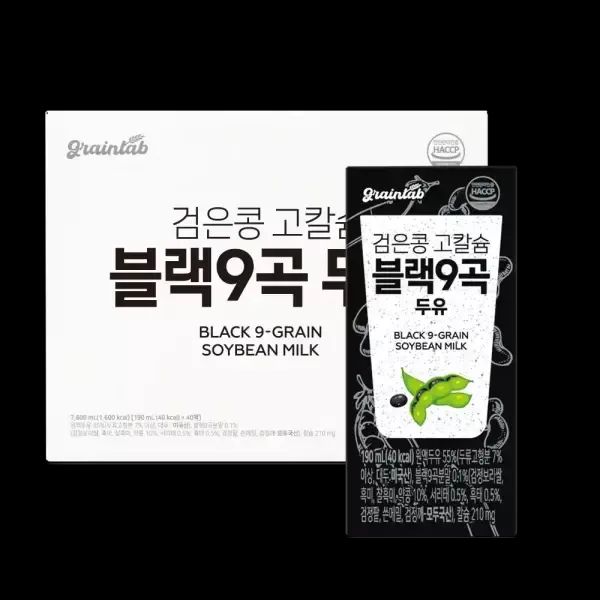 상품 이미지: 그레인랩 검은콩고칼슘 블랙9곡두유 190ml, 40개입, 1개