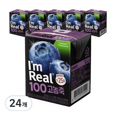 상품 이미지: 아임리얼 100 고농축 블루베리, 120ml, 24개