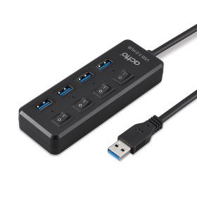 상품 이미지: USB 3.0 4포트 개별 스위치 허브 HUB-33 블랙