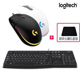 상품 이미지: 로지텍코리아 K120 New + G102 벌크 유선 게이밍마우스+마우스패드 키보드마우스세트 한글